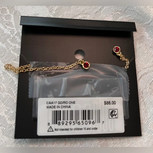 Coach Gold and Red Cherry Slider Bracelet Lariet - Picture 3 of 4